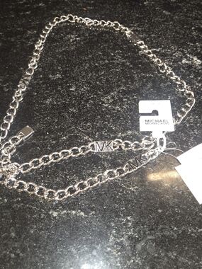 Michael Kors Silver MK Chain Belt